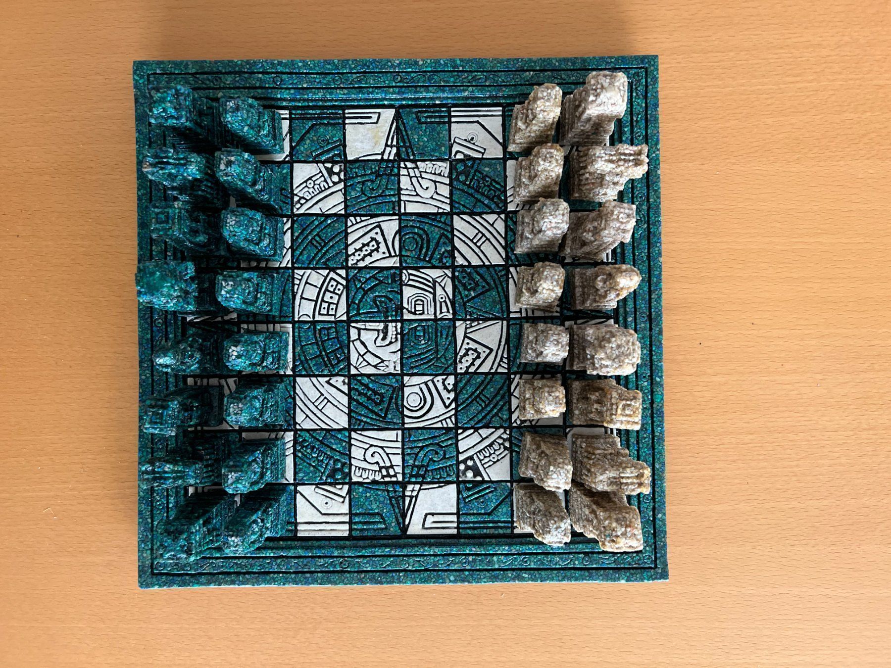 Giochi: Jeu d'échecs Aztec-Maya malachite – Nuovo (secondo la descrizione) da Prez-vers-Noréaz venduto da JOCO1963 2
