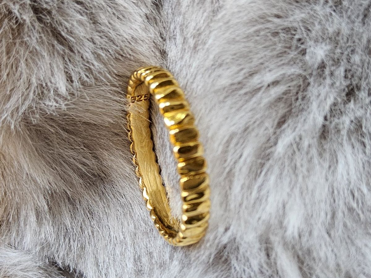Anelli: Schicker vergoldeter Sterling Silber Ring Damen Grösse 58 – Usato da Zürich venduto da SciTec 1