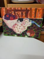 Ölgemälde Stillleben mit Teekanne 24x33 cm gebraucht
