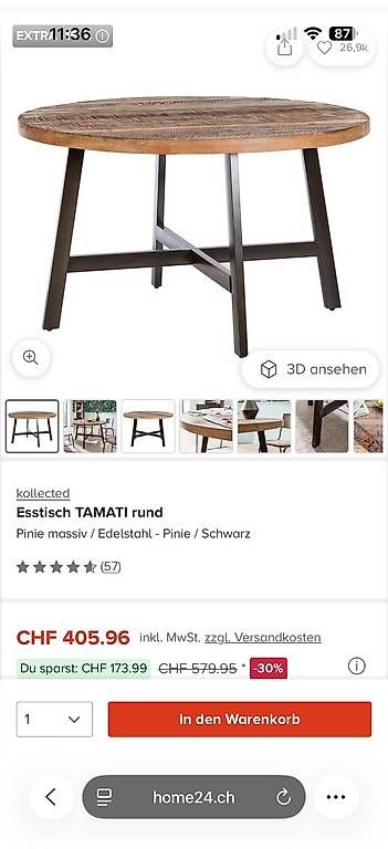 Tavoli: Esstisch Home24 – Usato da Neuhausen Am Rheinfall venduto da N4vii91 1