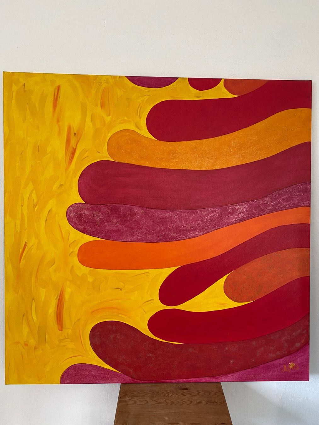 Gemälde: Ölbild "glitter layers" Kunstwerk, 100 x 100 cm - UNKAT - – Neu und originalverpackt aus Stetten SH von bijoux18