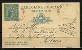 1896 Postkarte San Marino (Einschreiben)