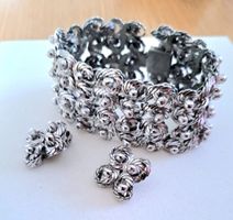 Parure vintage, bracelet- boucles d'oreilles clips assortis