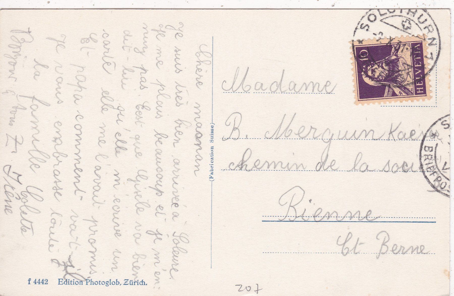 Cartoline postali: Solothurn Rötibrücke 1931 – Usato da Herisau venduto da Lisegrat2008 1