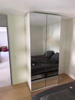 White 100cm PAX wardrobe, mirrored door, easy disassembly