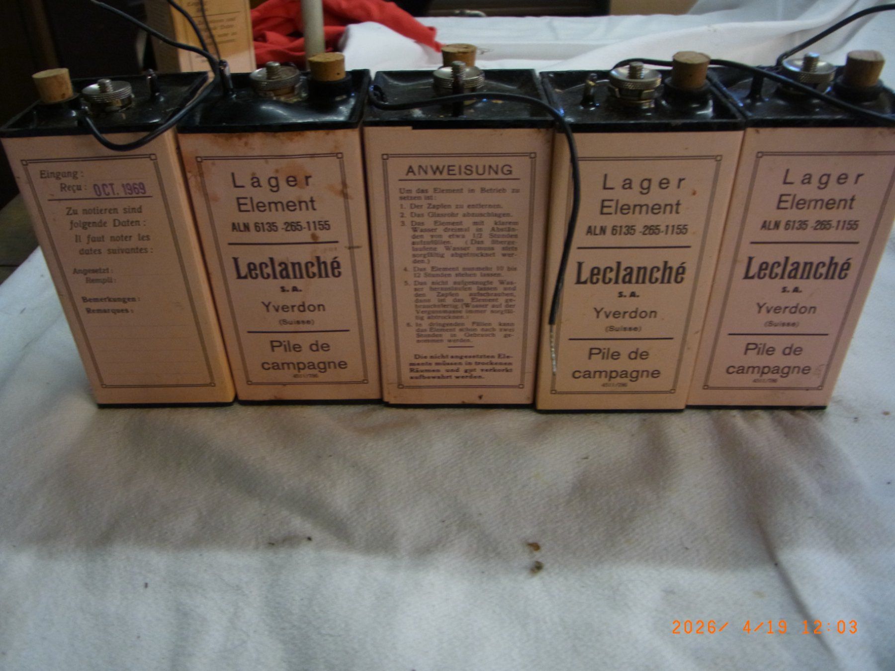 Batterie: Vintage alte Batterieelemente, Leclanche..... – Usato da Uezwil venduto da Fauchi51