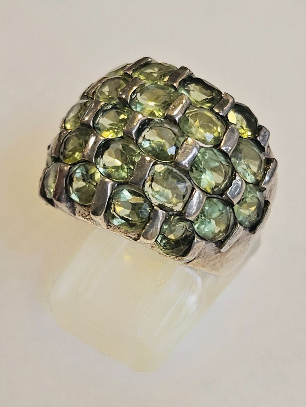 Anelli: Vintage Silberring mit grünen Peridot Steinen – Nuovo (secondo la descrizione) da Zürich venduto da adriben 6
