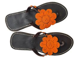 Handgemachte Leder-Sandalen - Orangefarbe 40 🔥 50% SALE
