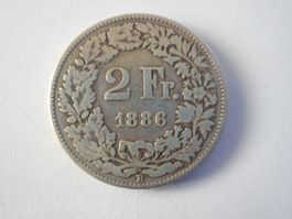 2 Fr. 1886 silber uralt