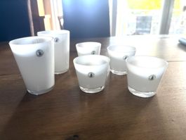 6er Set Wunderschöne weisse Gläser (Windlichter 😉)Handmade!