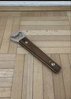 Vintage Flaschenöffner Edelstahl mit Holzgriff massiv