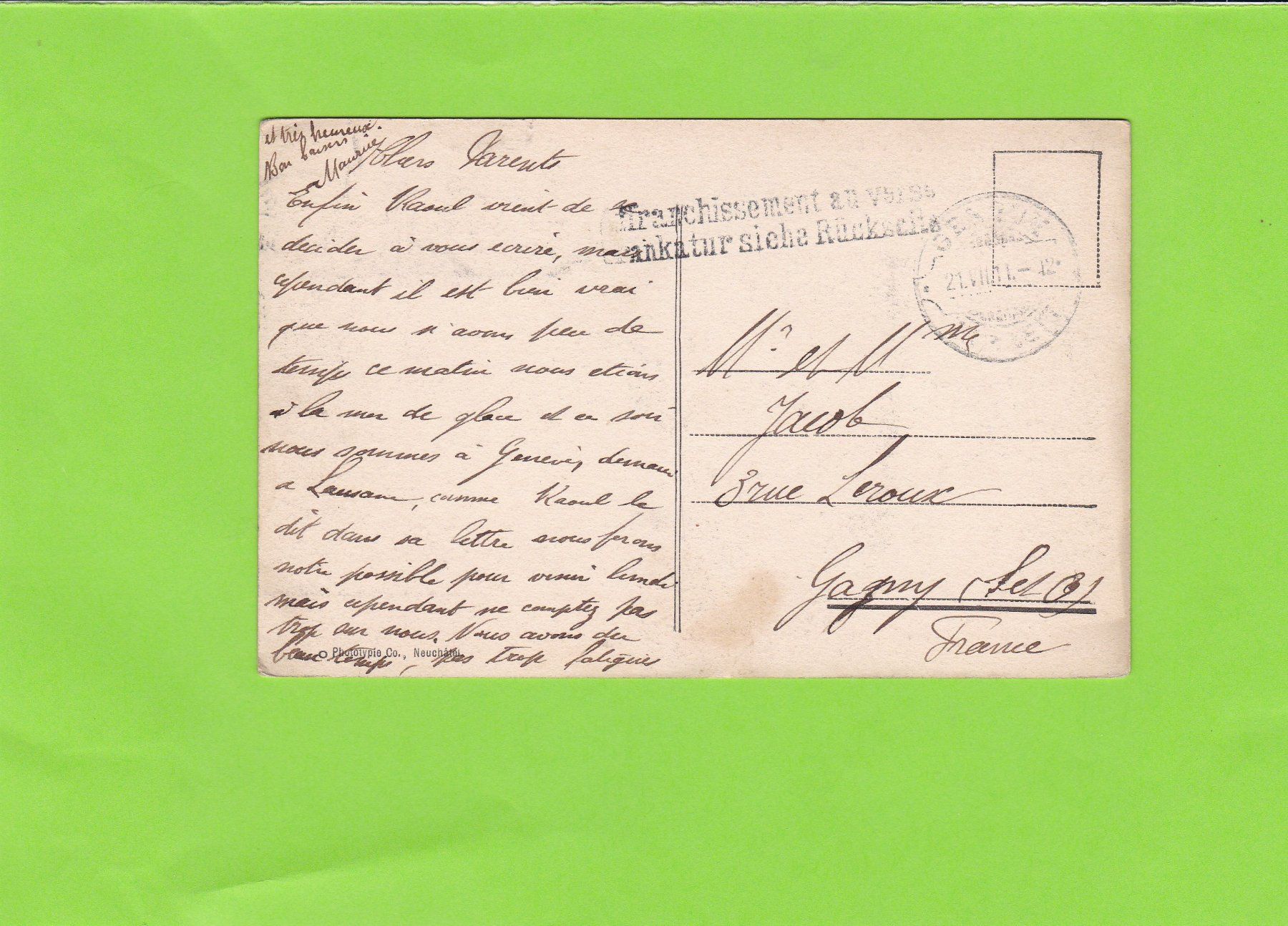 Cartoline postali: Genève-Rade – Usato da St. Peterzell venduto da neckertal 1