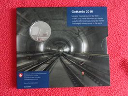20 Franken Silber Gedenkmünze - Gottardo 2016 - Im Folder