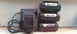 3x Bosch Akku 36 V 4.0 A mit Ladegerät 