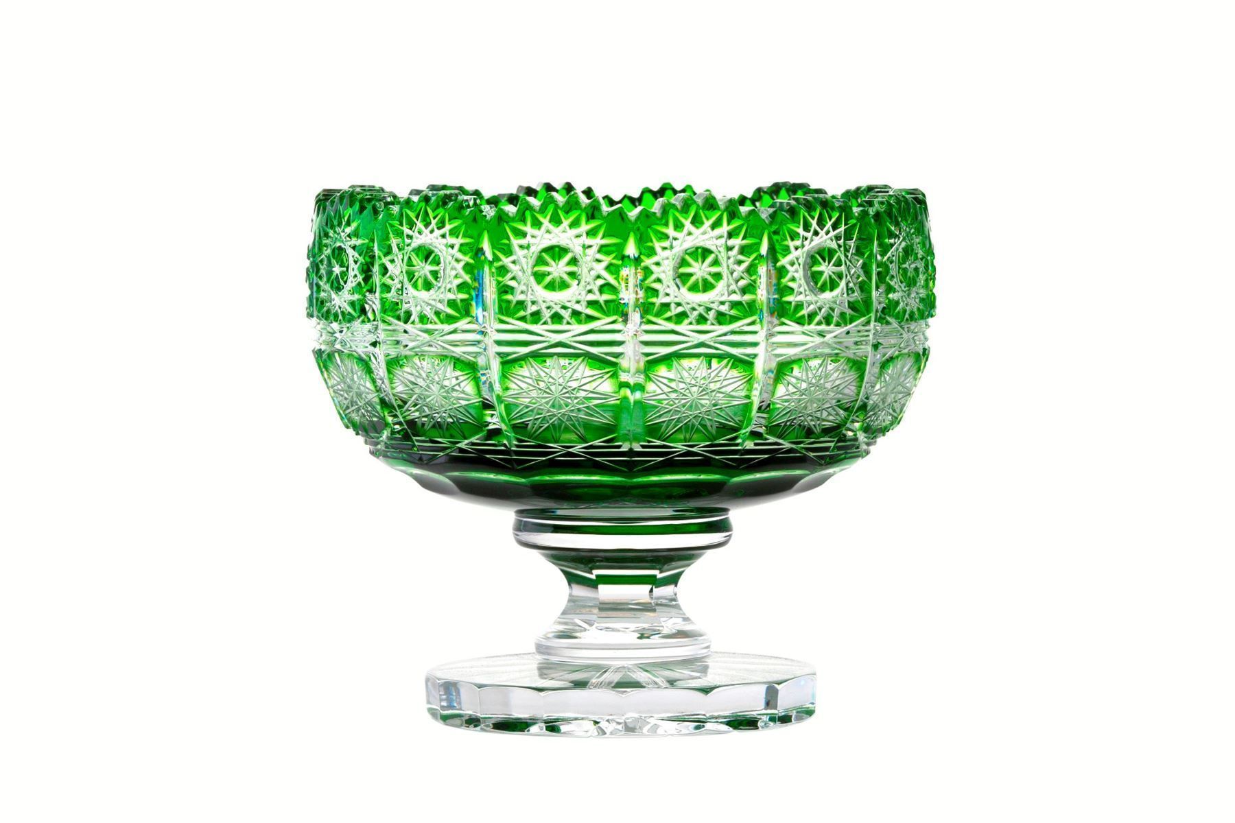 Schalen: Bleikristall-Obstschale Paula grün – Neu und originalverpackt aus Glattfelden von Bohemiancrystal