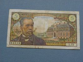 Seltene 5 France Note, Pasteur, 1967, L.72, Top Zustand