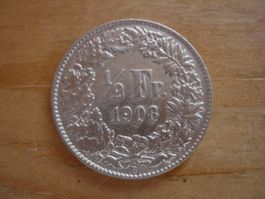 (C1) 1/2 Franken 1908 UNZ-
