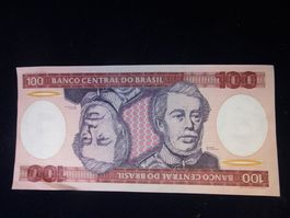 Brasilianische Banknote 100 Cruzeiros - ungefaltet