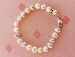 Elegantes Suesswasserperlen Armband 18cm mit Karabiner.