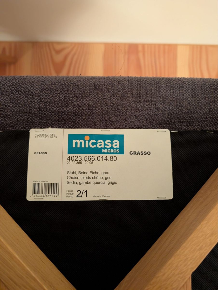 Micasa Sedie: 4 x Micasa Grasso Chairs, Scandic Style – Usato da Kilchberg ZH venduto da Costanza 4