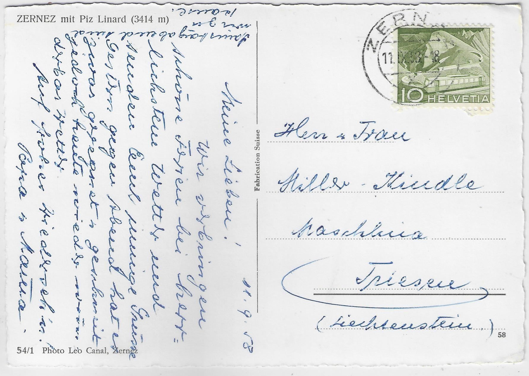 Cartoline postali: Zernez mit Piz Linard – Usato da Ettingen venduto da Kartenplanet 1