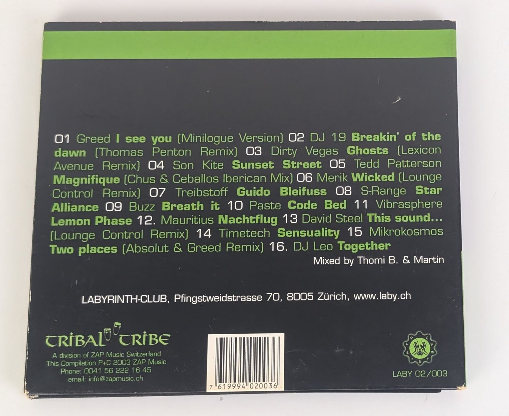 CD: Labyrinth Selection 003 - Thomi B. & Martin - Top – Usato da Zürich venduto da 1.Simon 1