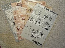 Une page de 5 albums différents de Tintin