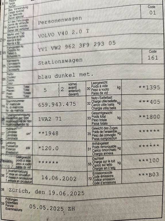 Automobili: Volvo V40 Kombi – Difettoso da Hombrechtikon venduto da Miele1988 4