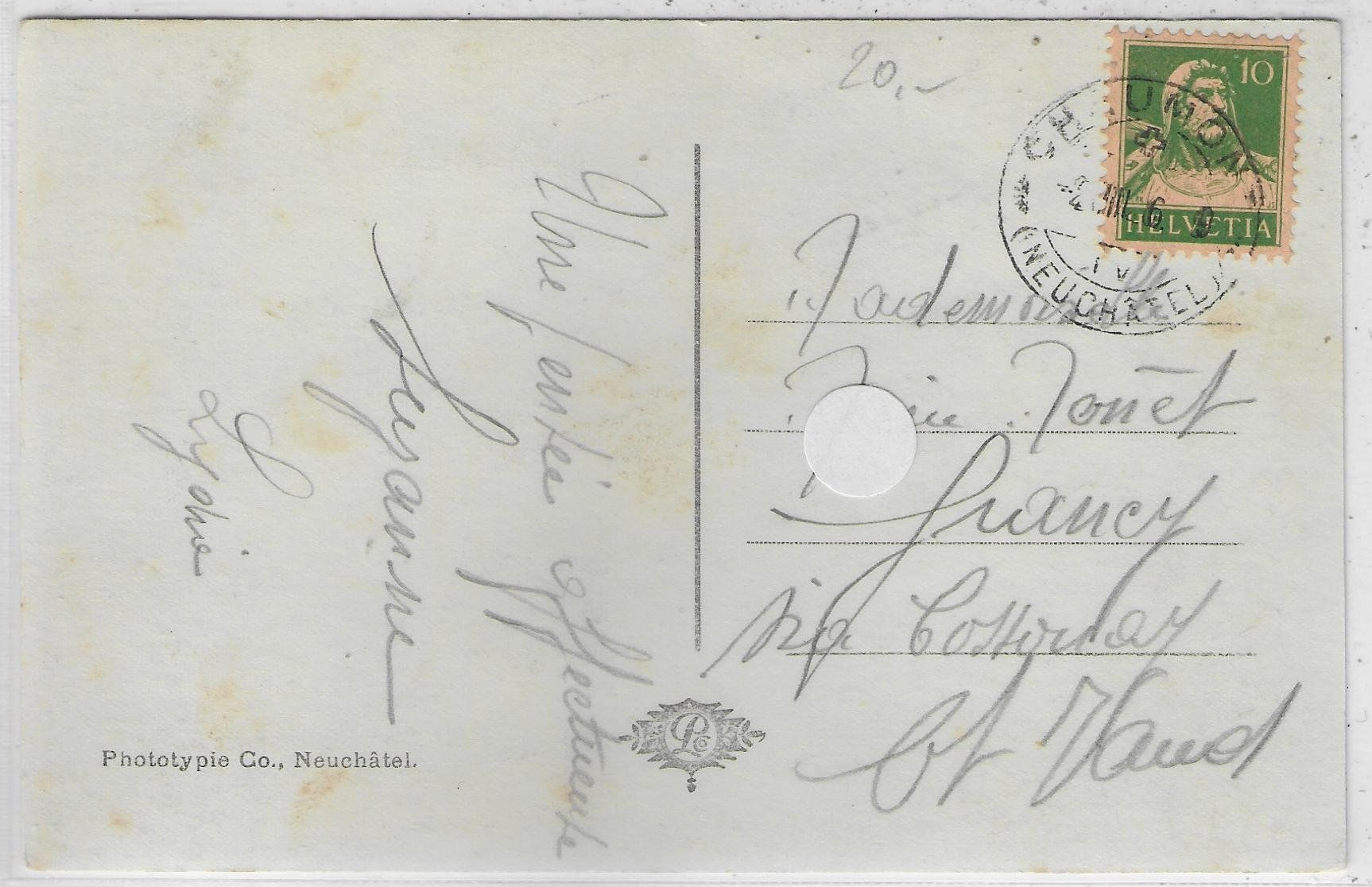 Cartoline postali: Tour de Chaumont et le Projecteur – Usato da Ettingen venduto da Kartenplanet 1