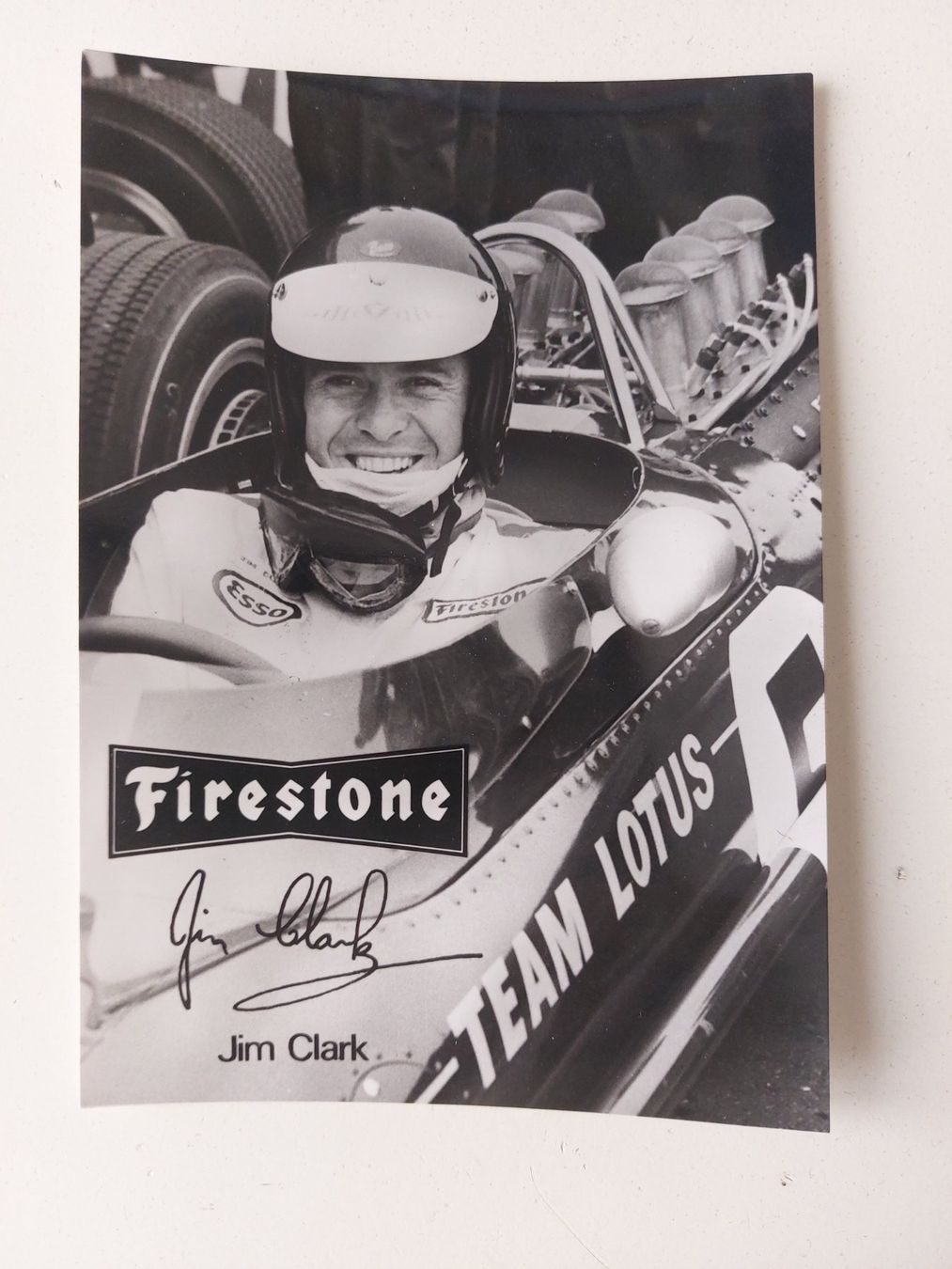 Autografi: Autogrammkarte Jim Clark Team Lotus Firestone – Usato da Schenkon venduto da Uhu007