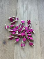 Mini Wäscheklammern mit Herzen pink neu 50 Stk