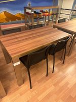 Table à manger Lehmann Ambiente en bois et inox + 4 chaises