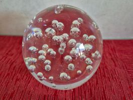 Boule verre décorative avec bulles d'air , presse-papier C20