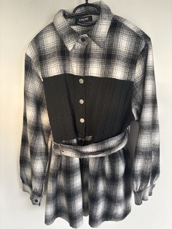 Veste-Chemise ChicMe à Carreaux avec Ceinture Taille XL