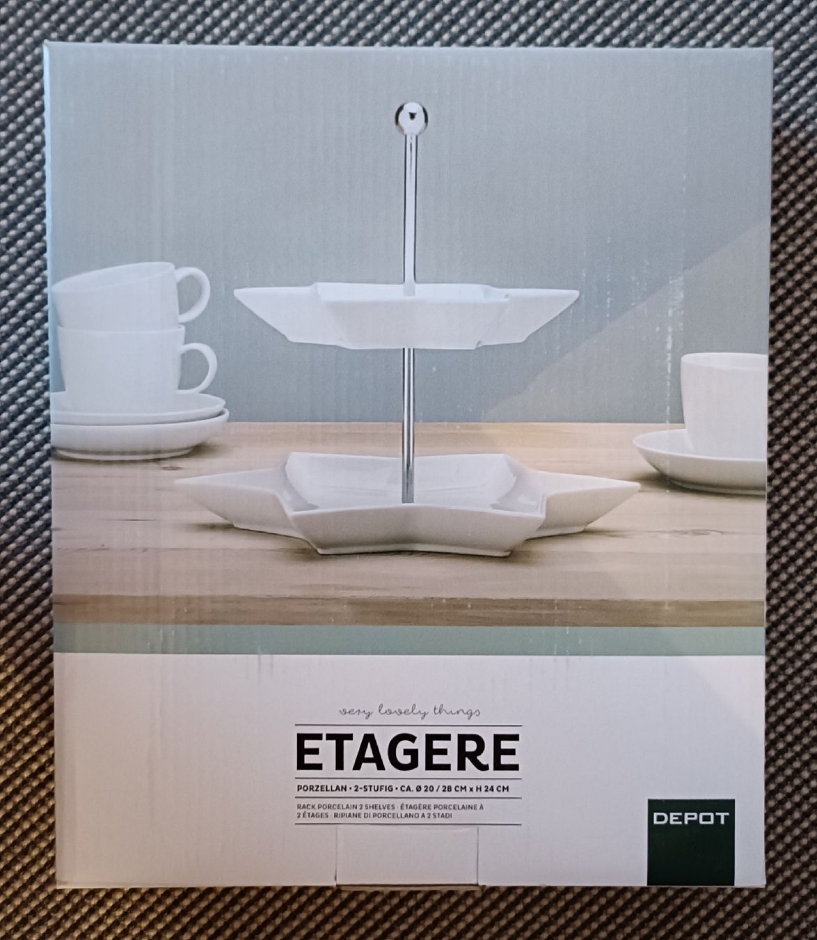 Servierplatten: Etagère zweistöckig in Sternform – Neu und originalverpackt aus Stans von chrimich