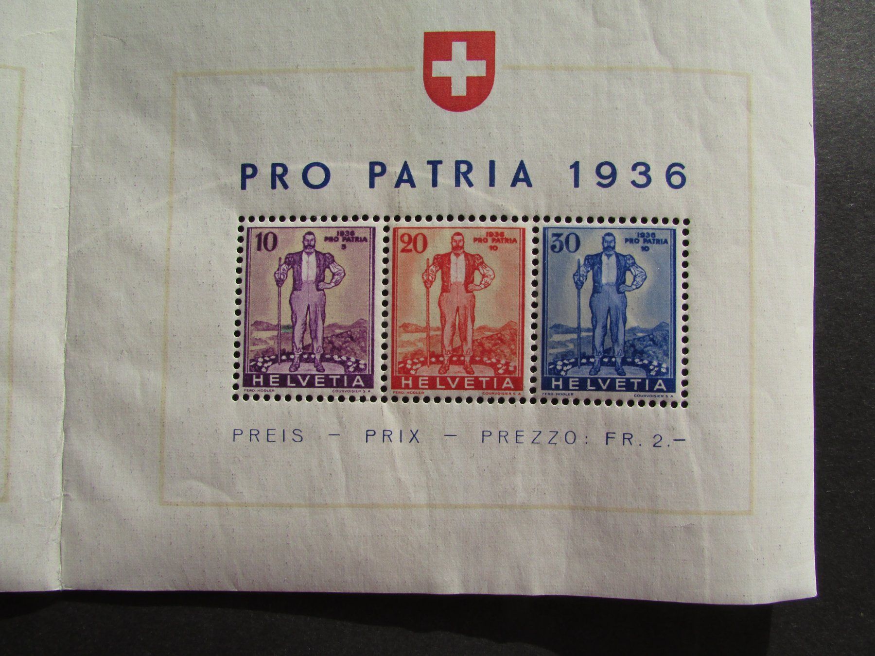 Tutti i francobolli: Pro Patria 1936, Briefmarken-Satz, geriffelt – Nuovo (secondo la descrizione) da Wollerau venduto da Brifmar
