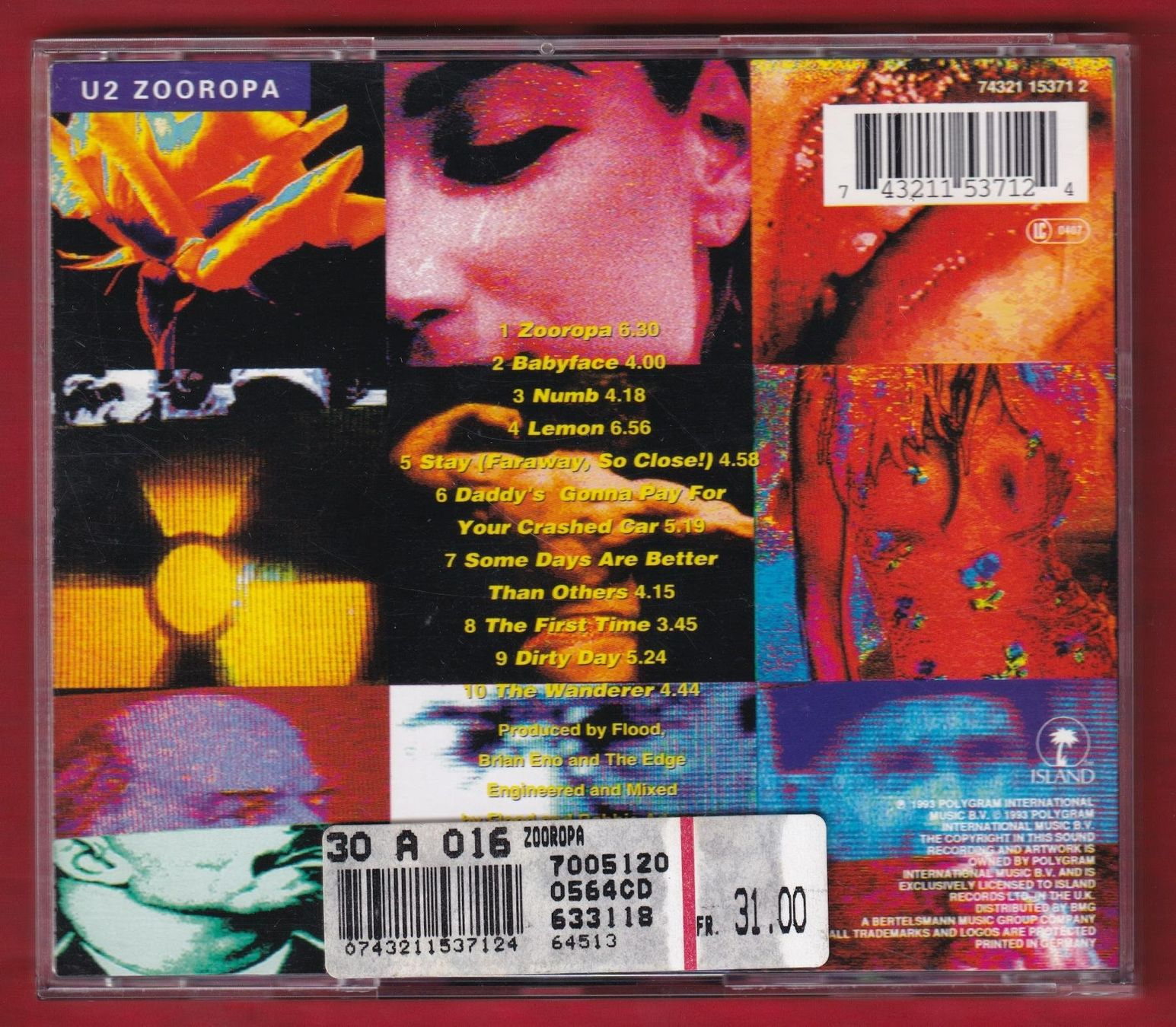 CD: U2 - Zooropa (CD) – Usato da Zürich venduto da Pfluftl2000 1