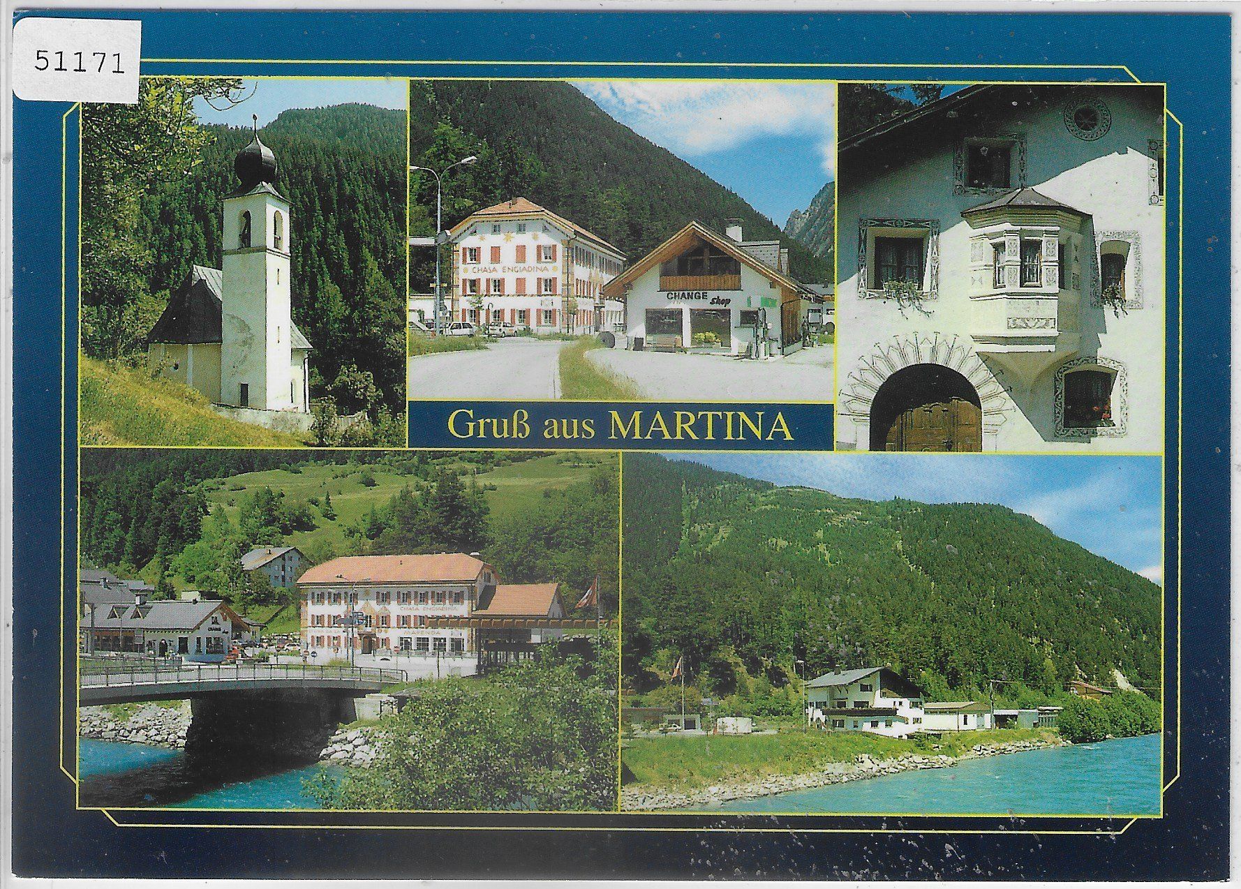 Ansichtskarten: Gruss aus Martina im Unter-Engadin – Gebraucht aus Ettingen von Kartenplanet