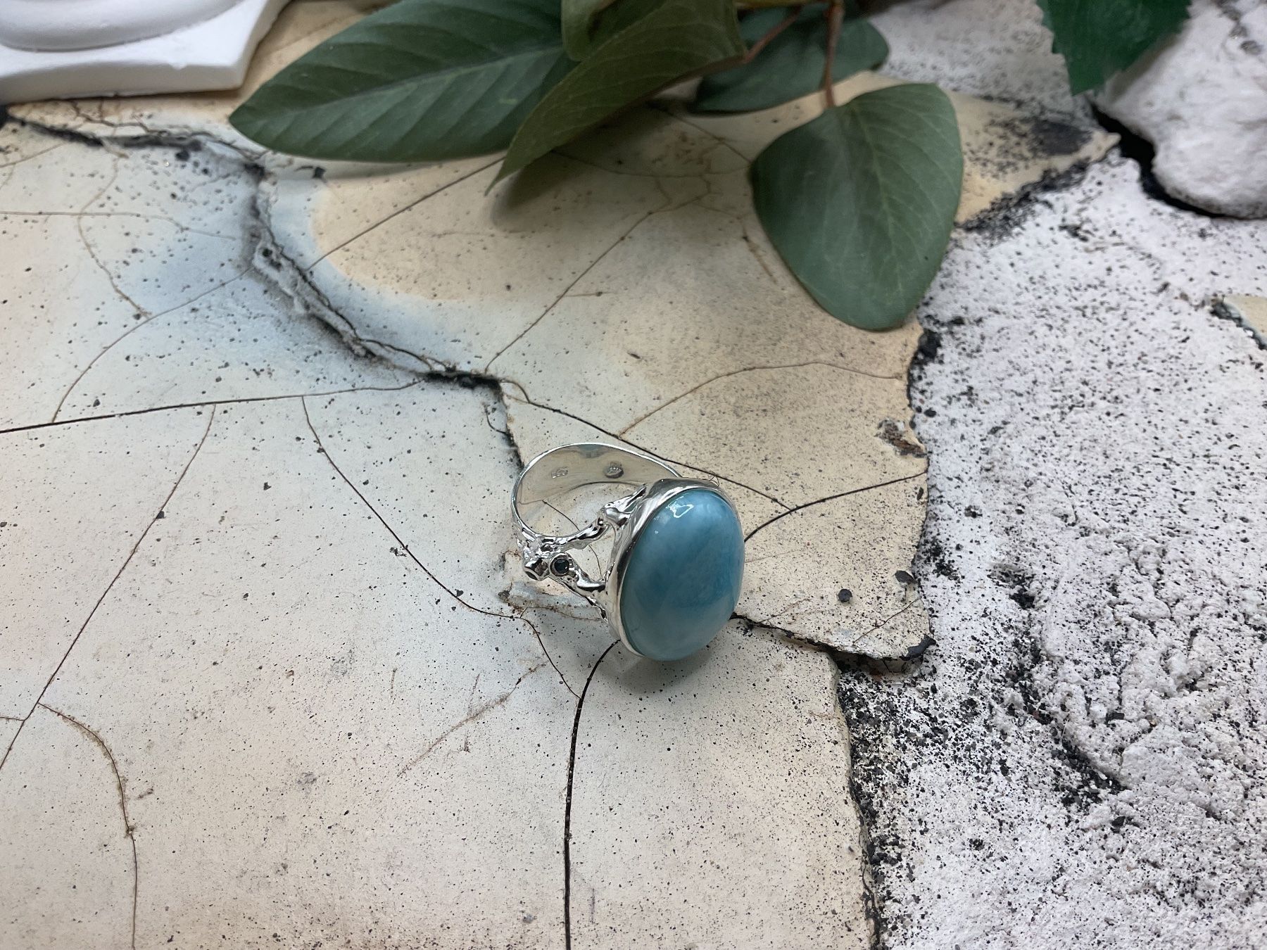 Anelli: Larimar Ring, 925 Silber, Handarbeit, Grösse 56, Top! – Nuovo (secondo la descrizione) da Luzern venduto da S.Kern01 4