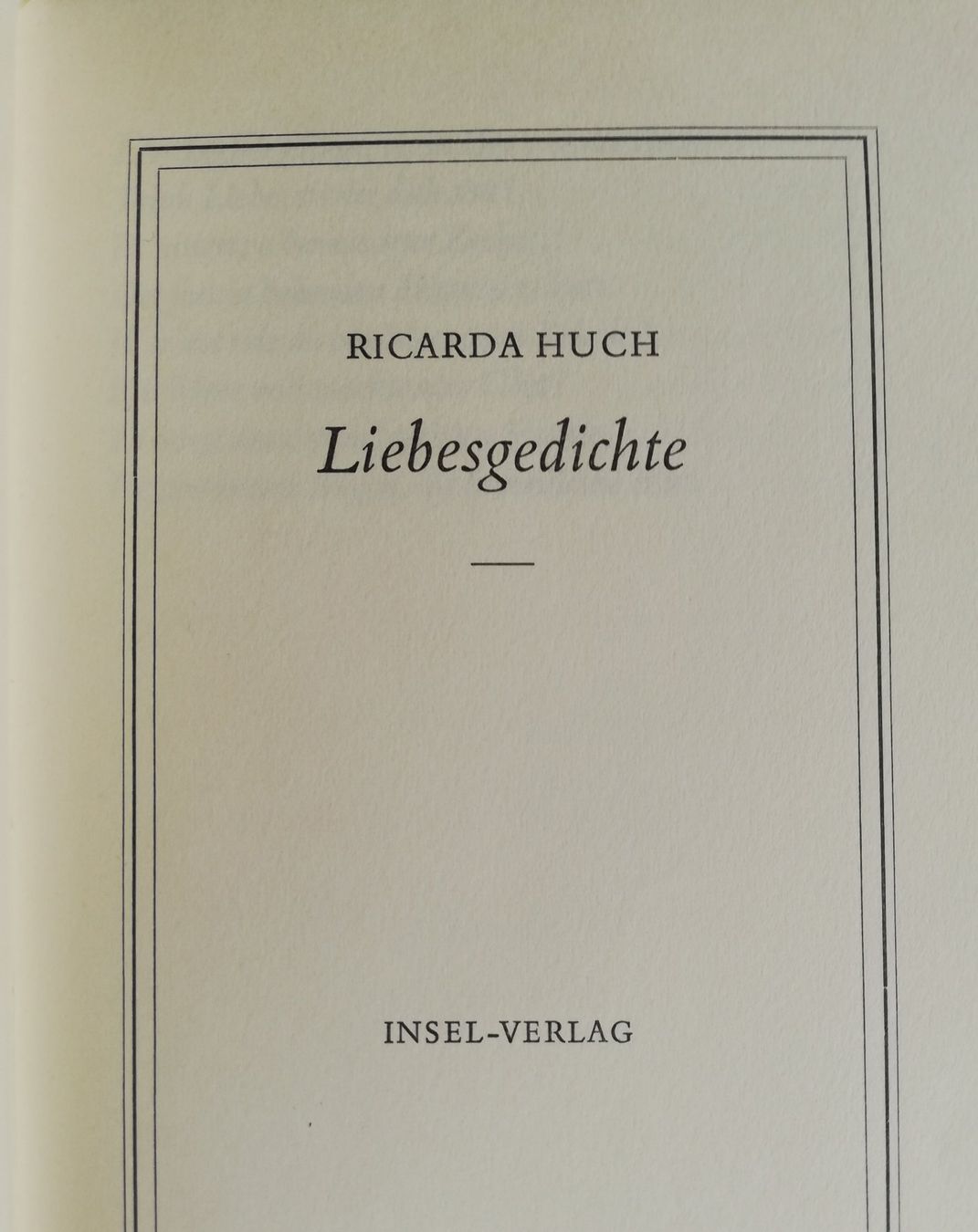 Libri: Ricarda Huch  Liebesgedichte – Usato da Hildisrieden venduto da Malve 1