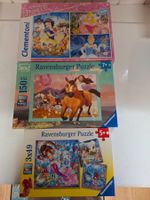 3 Puzzles: Disney Prinzessin, Spirit, Meerjungfrau, Top!