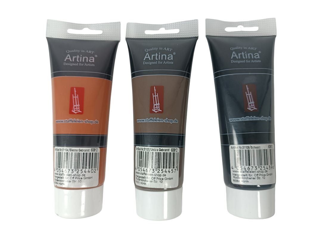 Colori: ARTINA Acrylfarbe 3 Erdtöne – Usato da Luzern venduto da Restwert_Luzern 2
