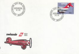 1931-1981 50 Jahre Swissair FDC