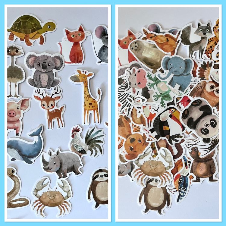 Lustige Tier Stickers, 50 Stück, unterschiedliche Motive (Neu (gemäss ...