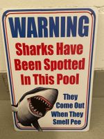 WARNING Sharks Have VNTAGE TAFEL NEU