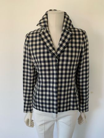 AKRIS: Exklusiver karierter Kaschmir-Blazer, 38