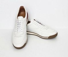 John Lobb PORTH Luxus Leder Sneaker Weiss Rot 43.5 (UK 9.5)