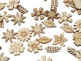 Holzstreuteile Blumen und Blätter