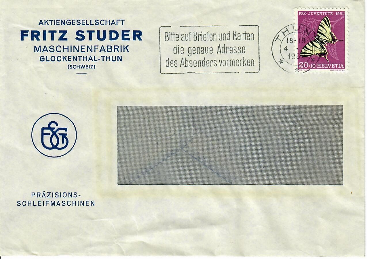 Tutti i francobolli: Brief. Glockenthal Thun 1952 – Usato da Hochdorf venduto da Ziegel-16