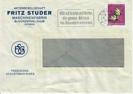 Brief. Glockenthal Thun 1952